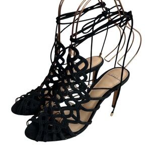 Alexandre Birman Black Lace-Up Heels